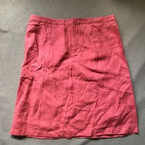 Coral Linen A-line Skirt